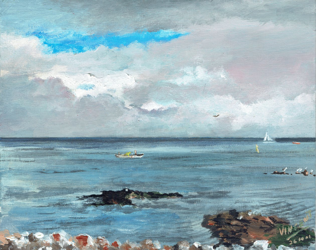 Howth Ireland, 2001, (akryl på dukskiva) av Vincent Alexander Booth