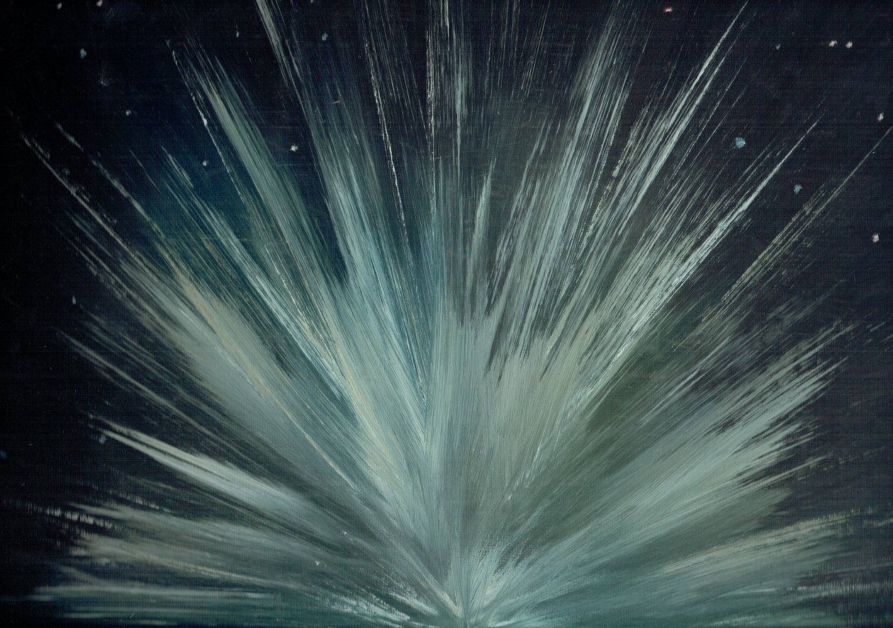 Impact on Miranda, 2016, (akryl på canvasskiva) av Vincent Alexander Booth