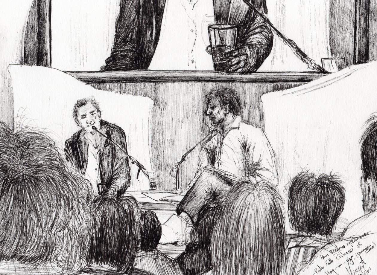 Intervju på Hay on Wye, 2007, (bläck på papper) av Vincent Alexander Booth