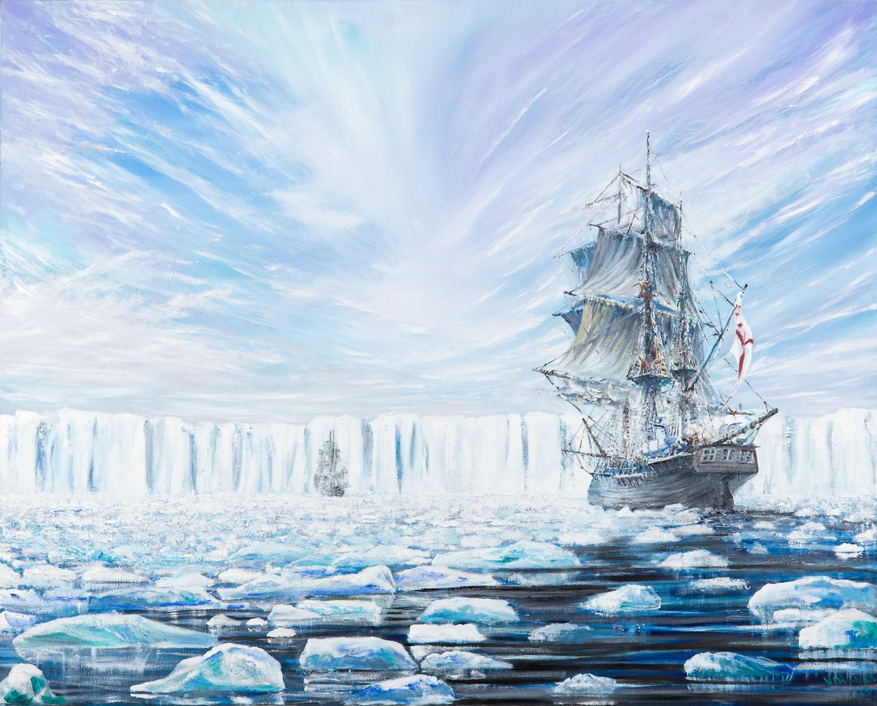 James Clark Ross upptäcker Antarktis ishylla Jan 1841, 2016, av Vincent Alexander Booth