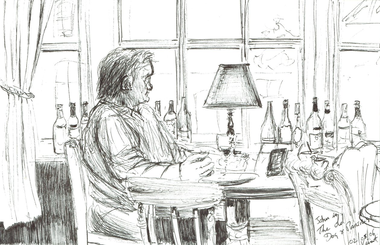 Man på en pub efter måltid, 2006 av Vincent Alexander Booth