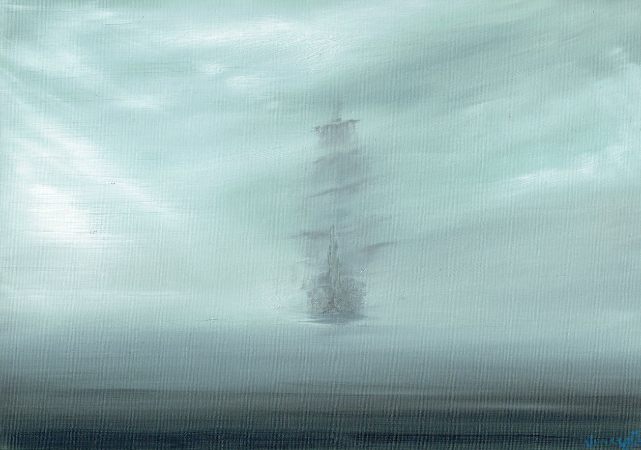 Pacific Dawn, 2017, (olja på dukskiva) av Vincent Alexander Booth