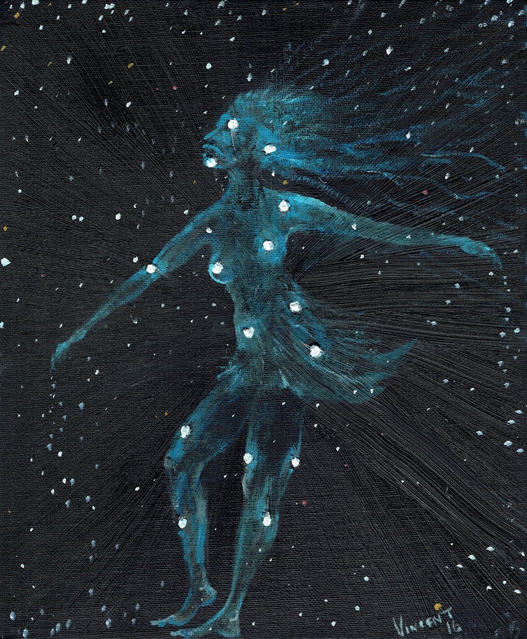 Stjärntecken Jungfrun, 2016, (olja på dukskiva) av Vincent Alexander Booth