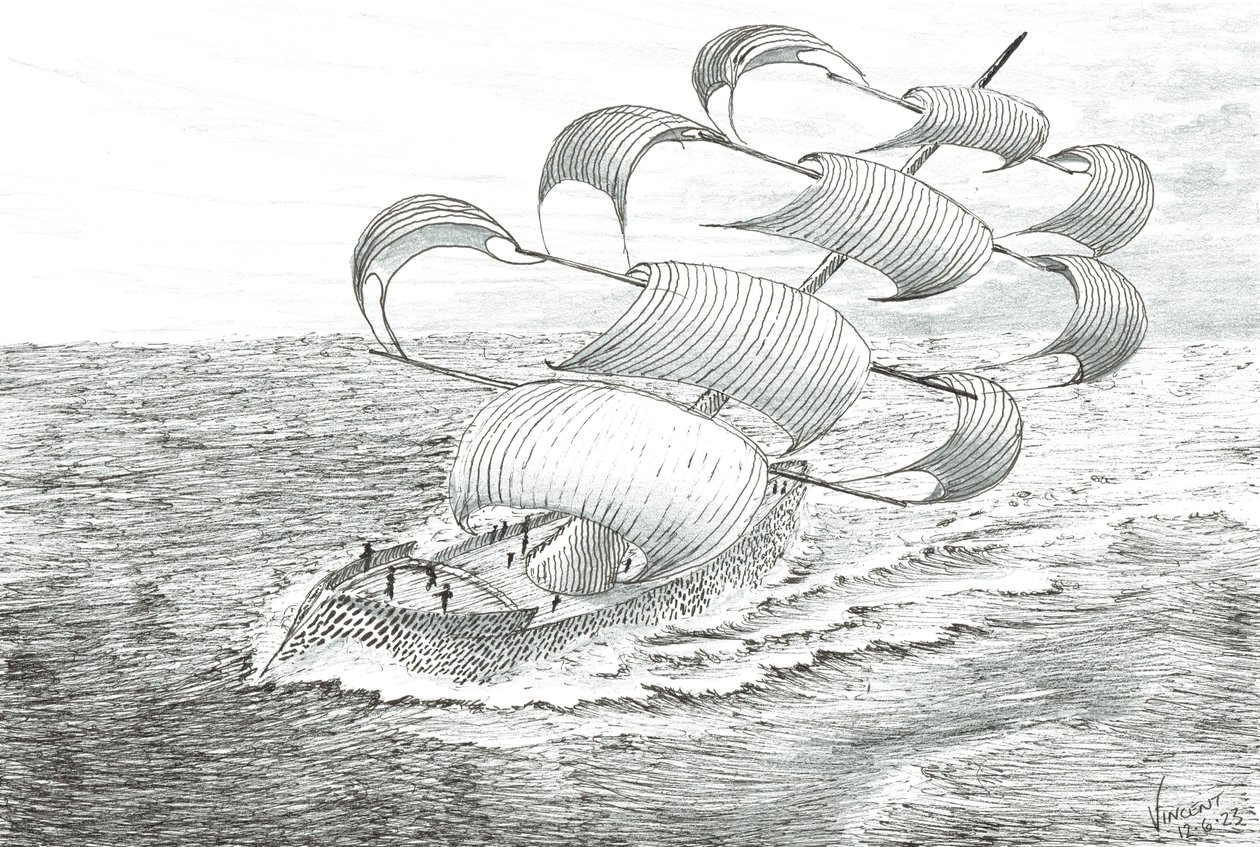 Storm Creators Yathkyed, 2023 (bläck och blyerts på papper) av Vincent Alexander Booth