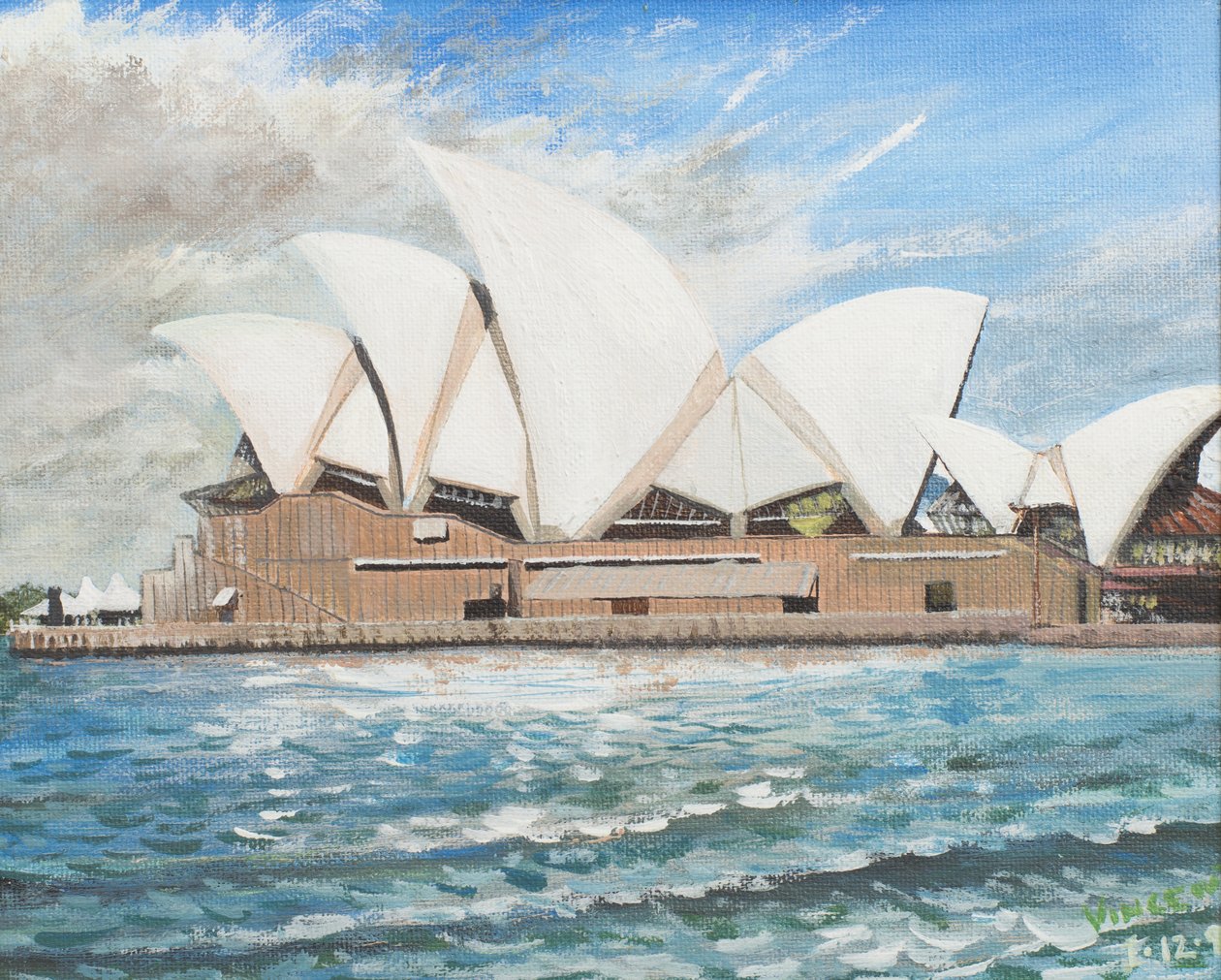 Sydney Opera House, 1998, (akryl på dukskiva) av Vincent Alexander Booth