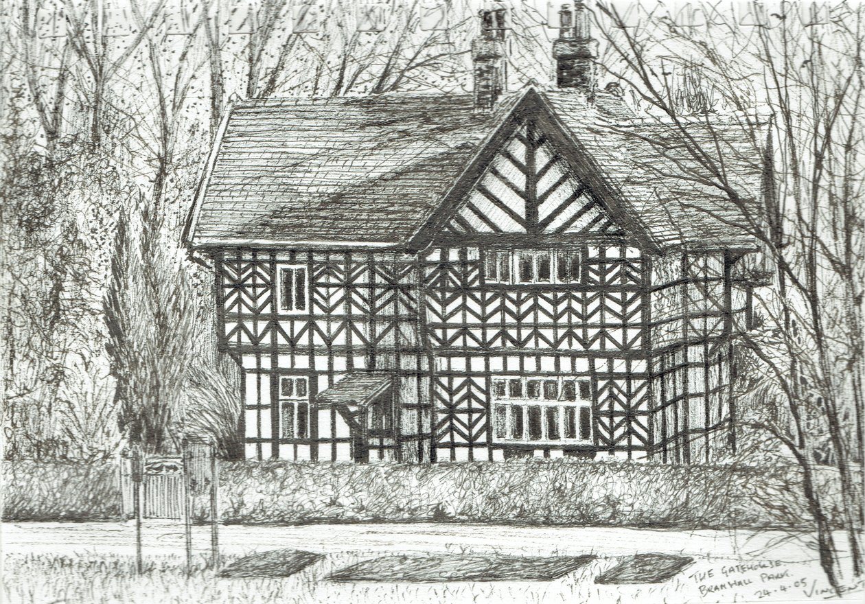 The Gatehouse at Bramhall Park, 2007, (bläck på papper) av Vincent Alexander Booth