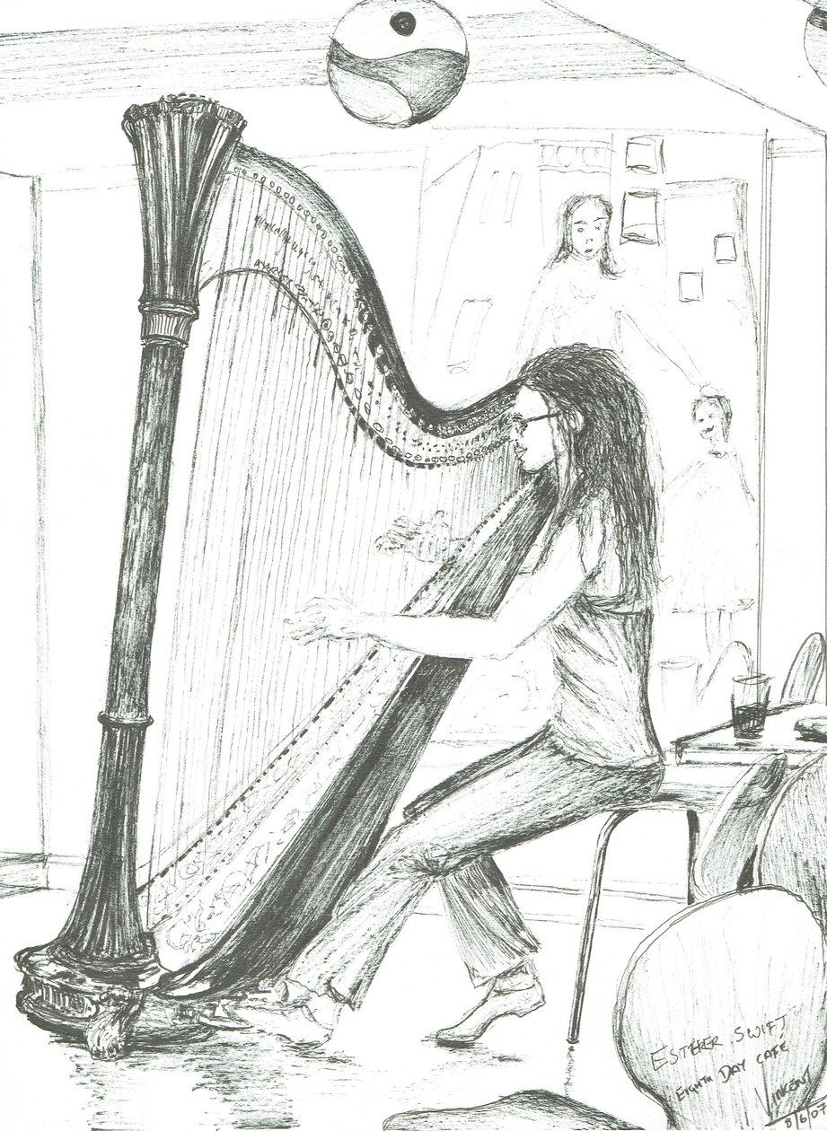 The Harpist 8th day cafe Manchester, 2007 av Vincent Alexander Booth