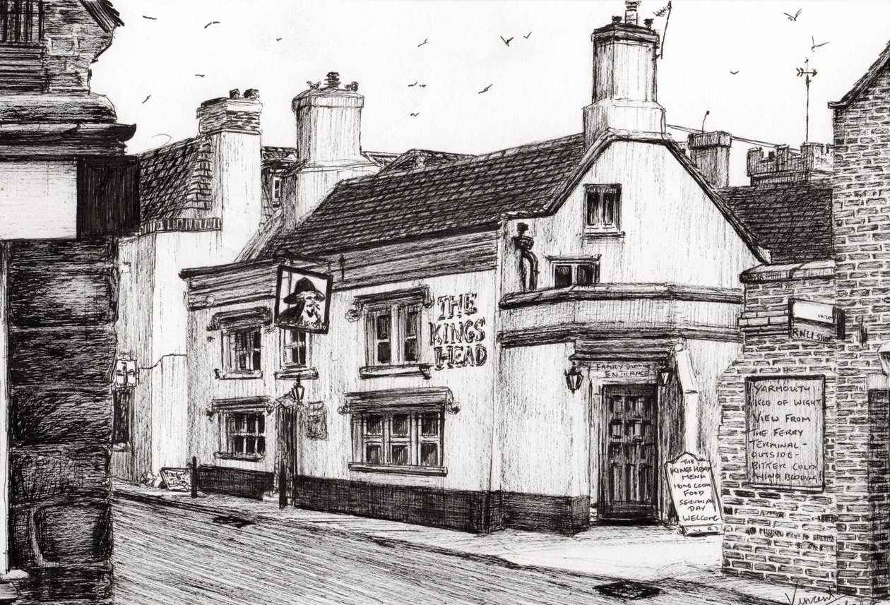 The Kings Head Yarmouth, 2008, (bläck på papper) av Vincent Alexander Booth