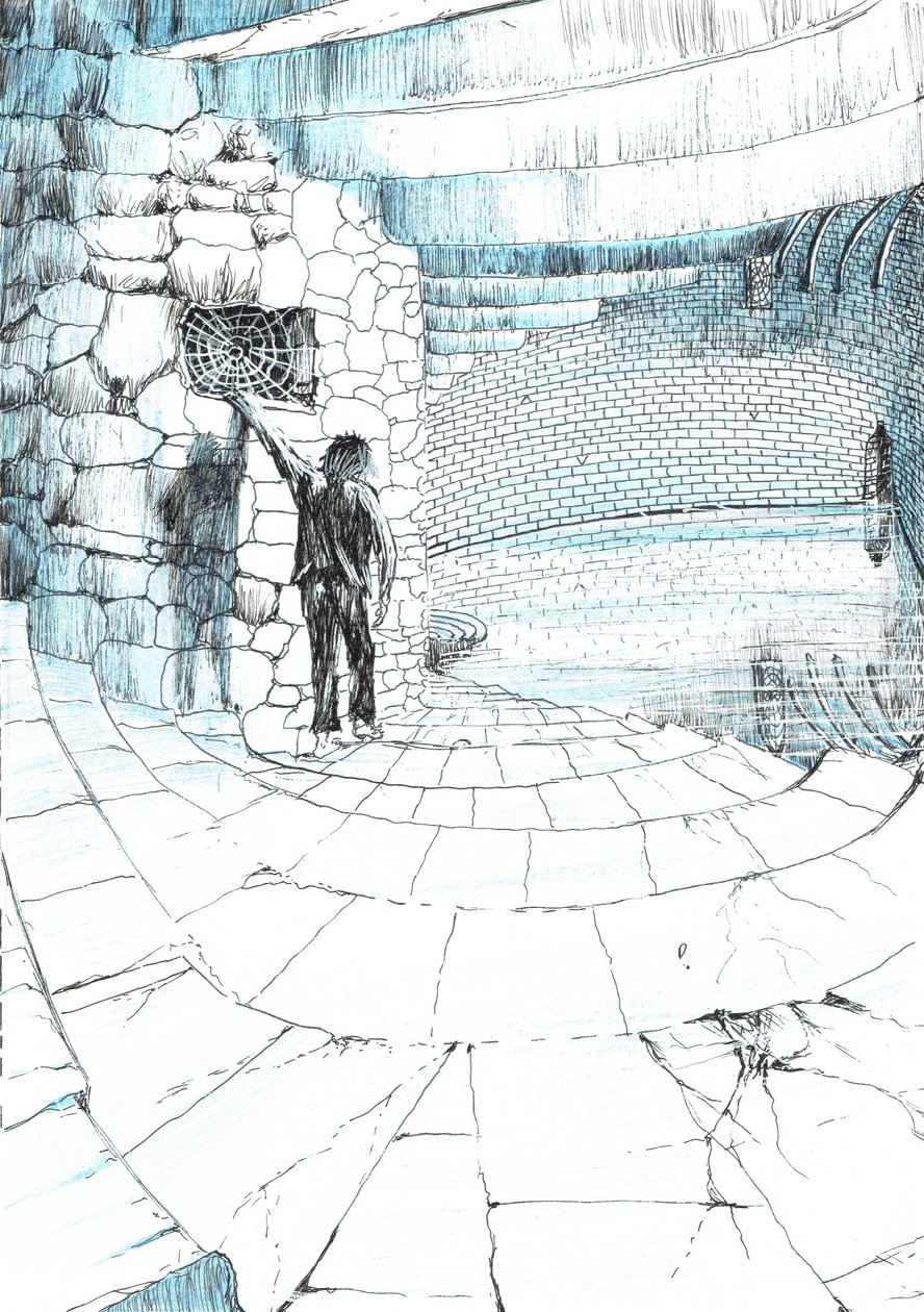 sida 39, Slottet i skogen Findhorn, 2006, (bläck på papper) av Vincent Alexander Booth