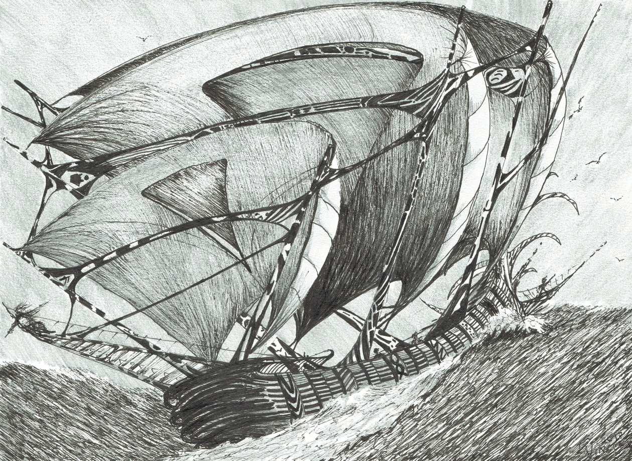 stormskapare Azovhavet, 2017, (Bläck på papper) av Vincent Alexander Booth