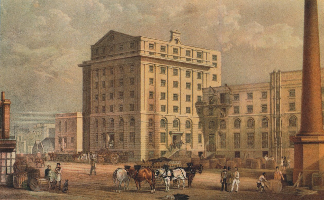 Sockerraffinaderi på Leman Street, Stepney, London, 1851 av Vincent Brooks