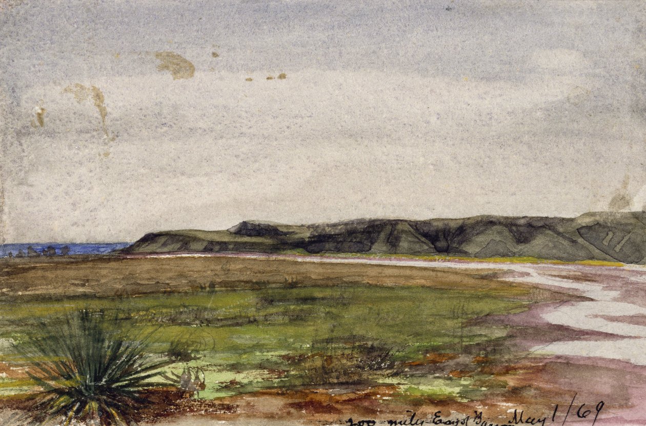 Tvåhundra mil öster om Bascom, 1 maj 1869 (akvarell på papper) av Vincent Colyer