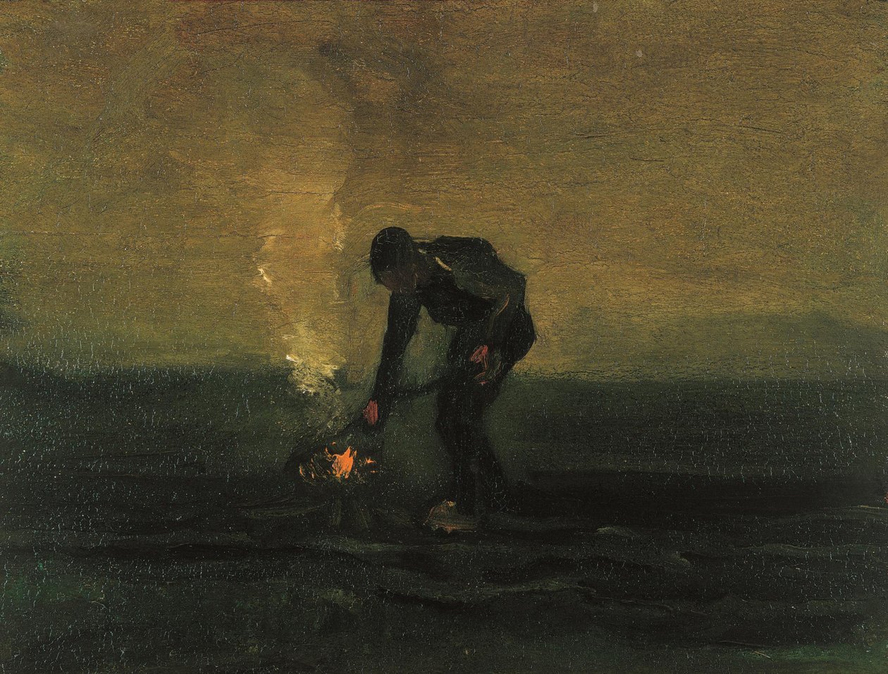Bonden bränner ogräs, 1883. av Vincent van Gogh