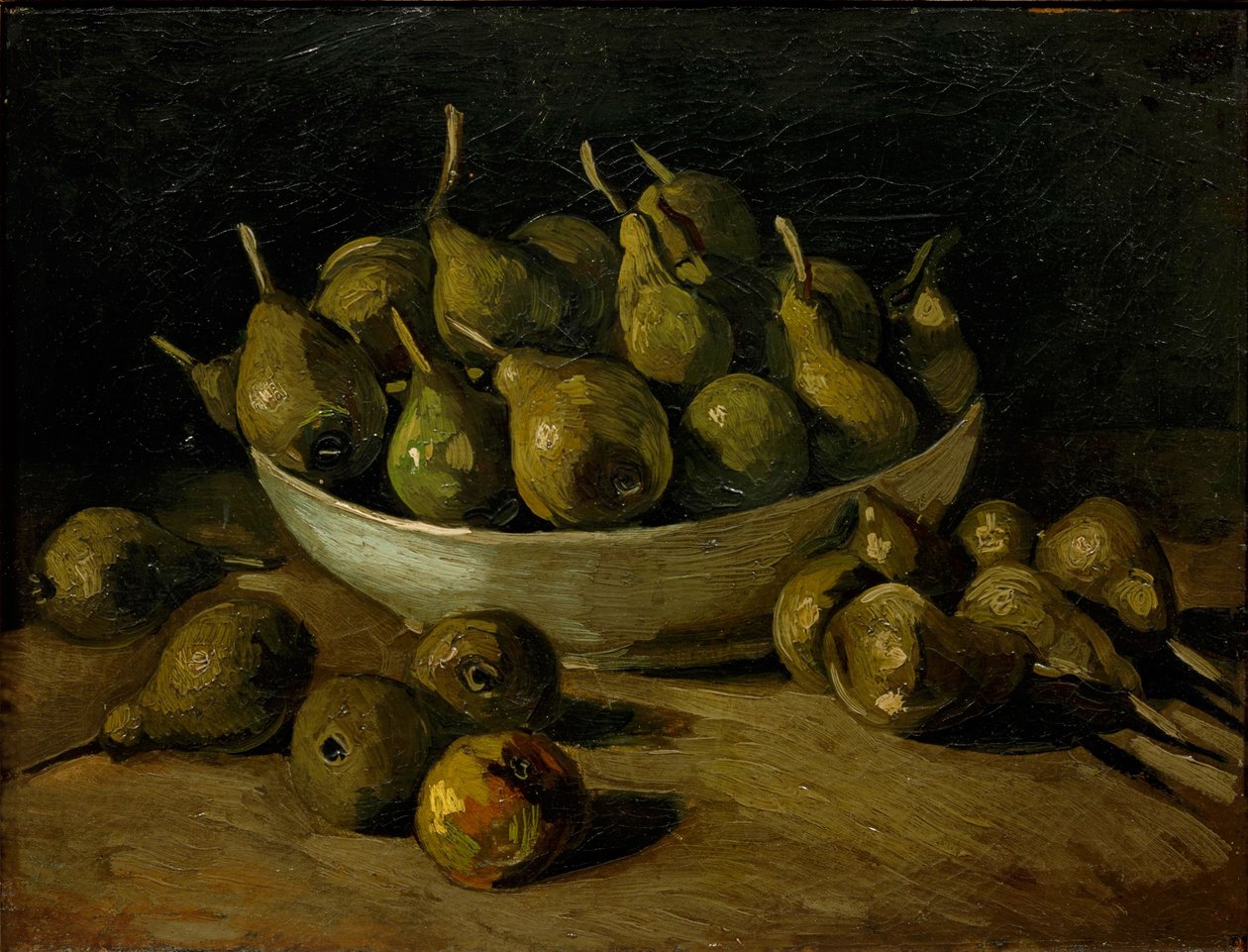 Stilleben med en jordskål och päron, 1885. av Vincent van Gogh