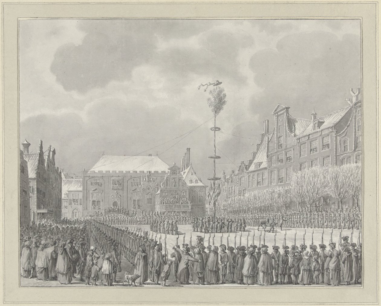 Avskaffande av Stadtholdership på Grote Markt i Haarlem, 1795 av Vincent Jansz. van der Vinne