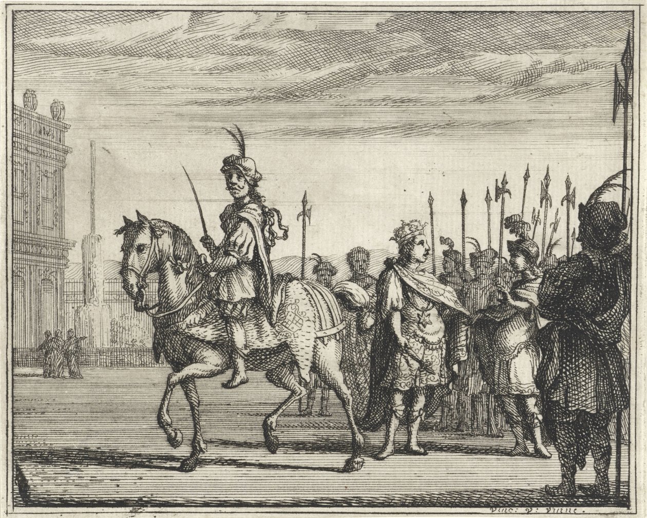 Tjänare till häst och kung till fots av Vincent Laurensz. van der Vinne (II)