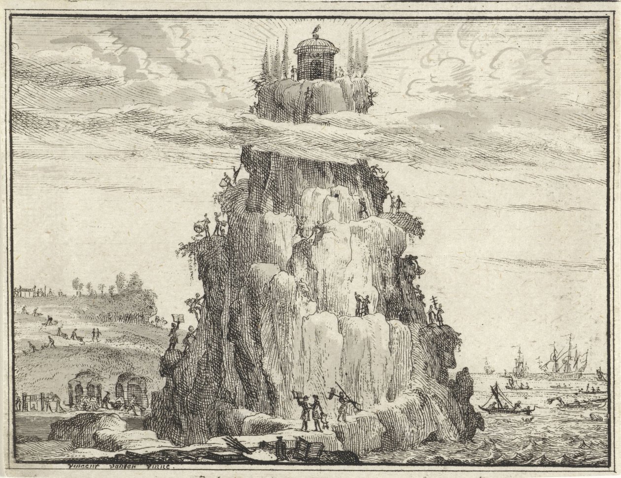 Visdomens tempel på en klippa av Vincent Laurensz. van der Vinne (II)