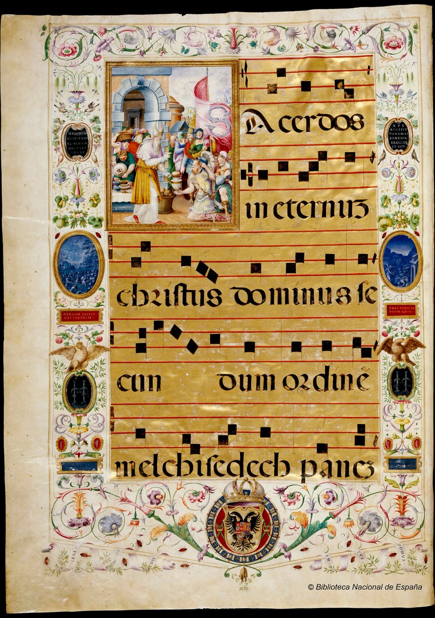Antiphonary och gradual av Karl V, Melchisedec av Vincent Raymond