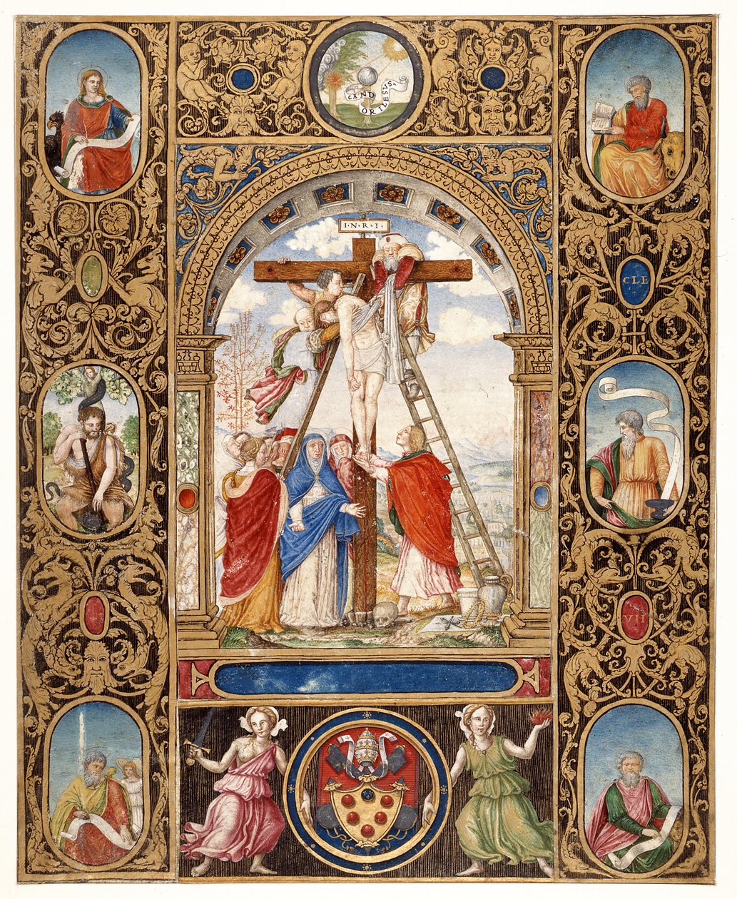 Marlay Cutting IT.34: Korsavsättningen och bordsfragment från ett missal från påven Clemens VII, efter 1523 (pergament) av Vincent Raymond