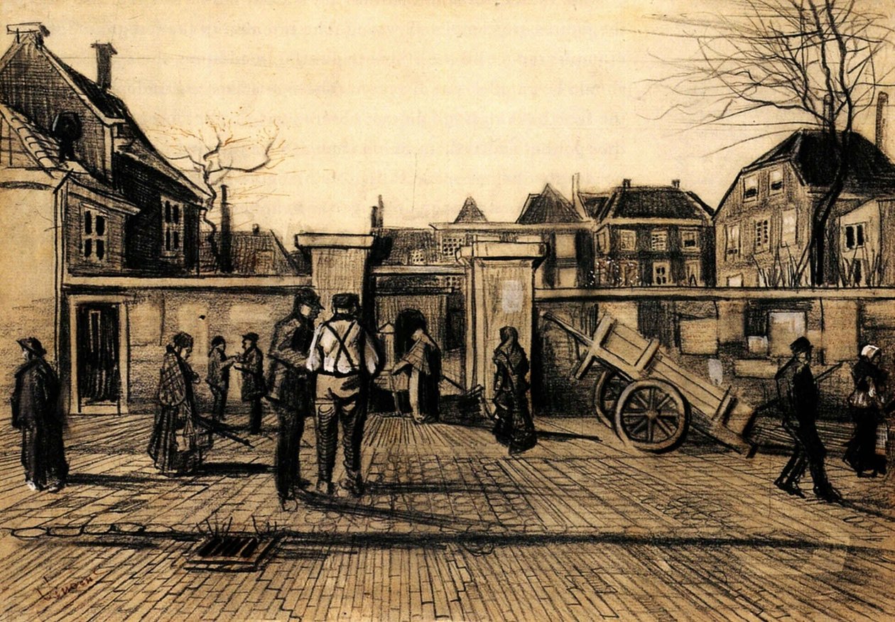 1882, Ingången till Stadsbank van Lening i Haag. Vincent van Gogh av Vincent van Gogh