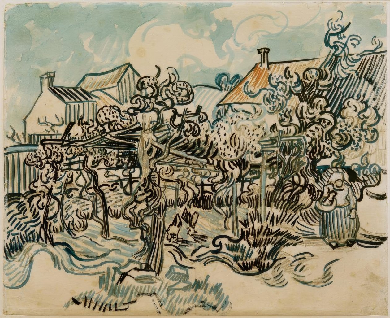 Gammal vingård med bondens fru av Vincent van Gogh