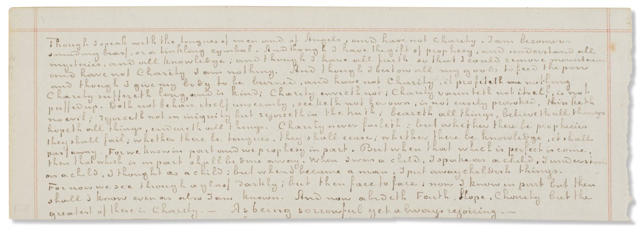 Autografiskt manuskript, transkriptioner av bibliska texter på engelska av Vincent van Gogh