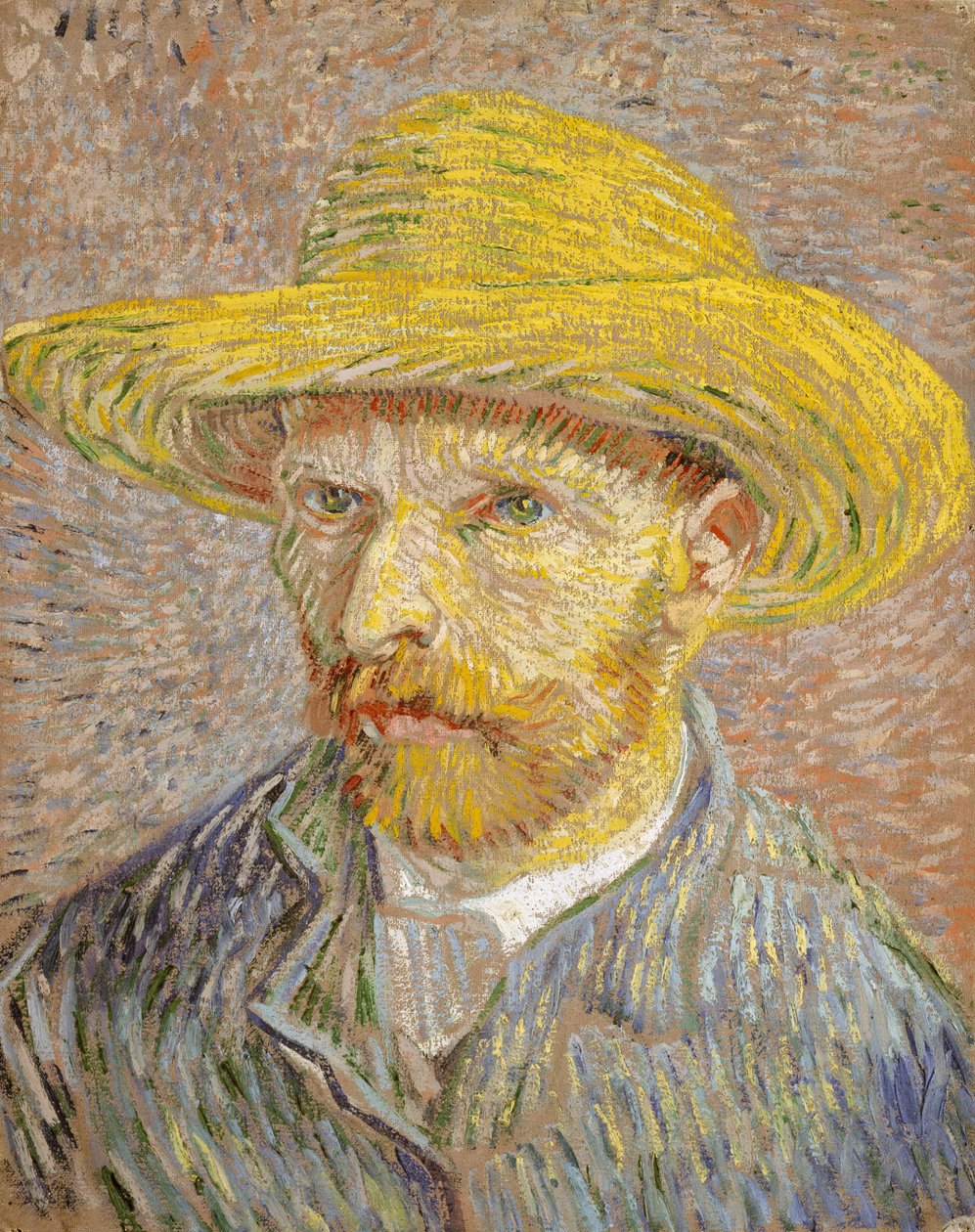 Självporträtt med stråhatt av Vincent van Gogh