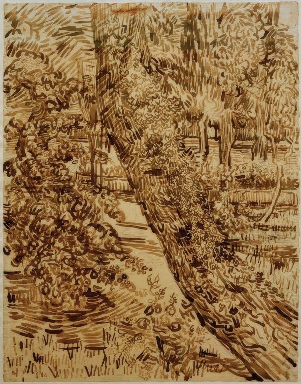 Träd med murgröna i sanatoriets trädgård av Vincent van Gogh