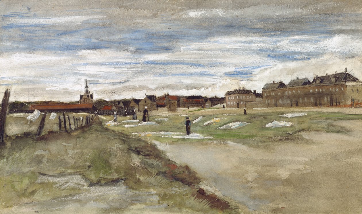 "Blanchisserie à Scheveningen" Blekeri vid Scheveningen (recto); "Femme de Scheveningen" Kvinna från Scheveningen (verso) av Vincent van Gogh