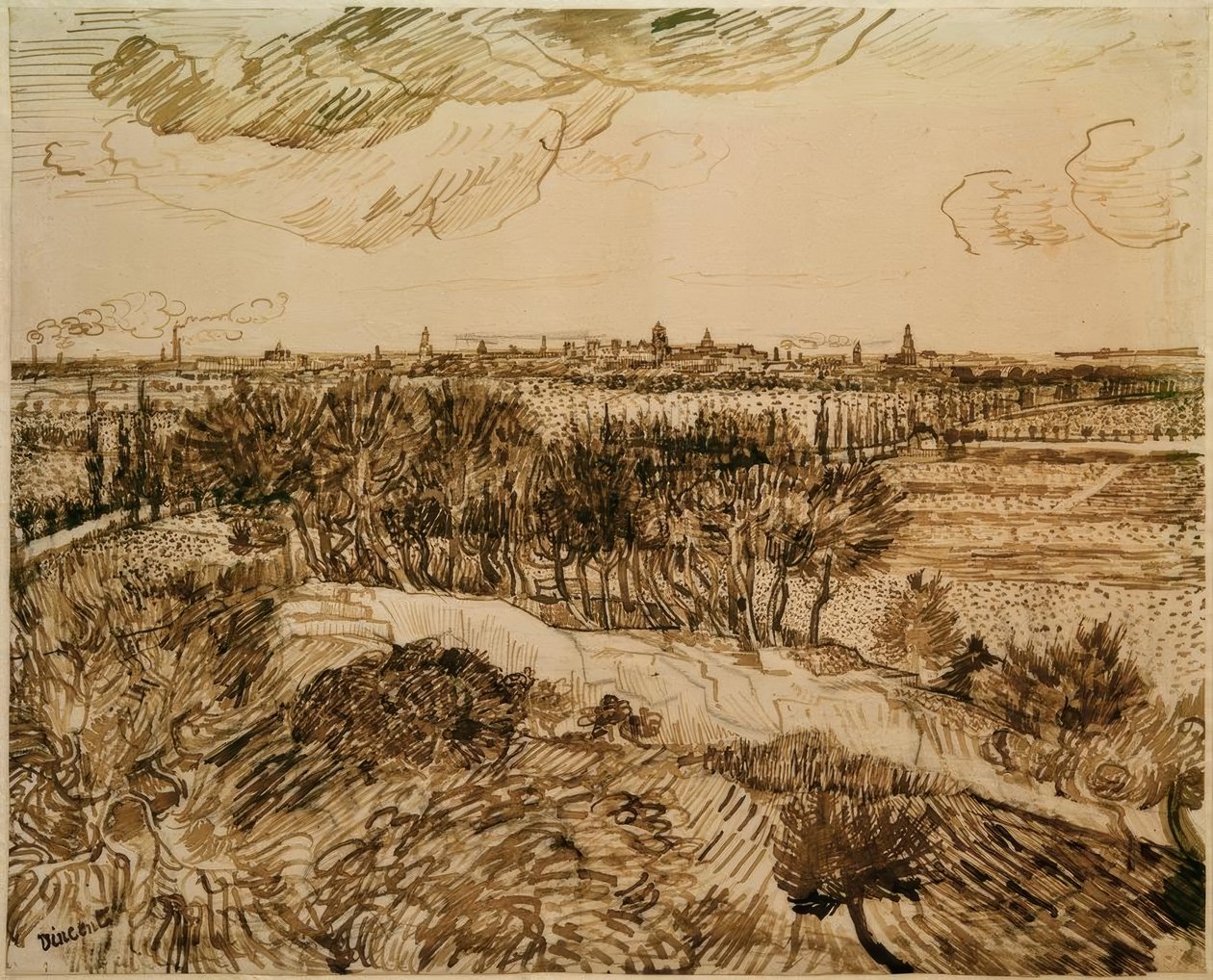 Utsikt över Arles från Montmajour av Vincent van Gogh