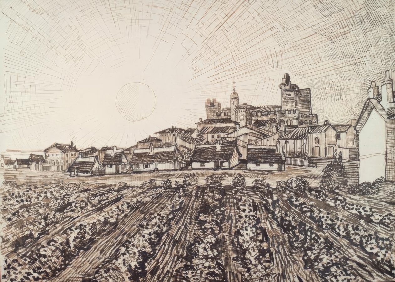Utsikt över les Saintes-Maries av Vincent van Gogh
