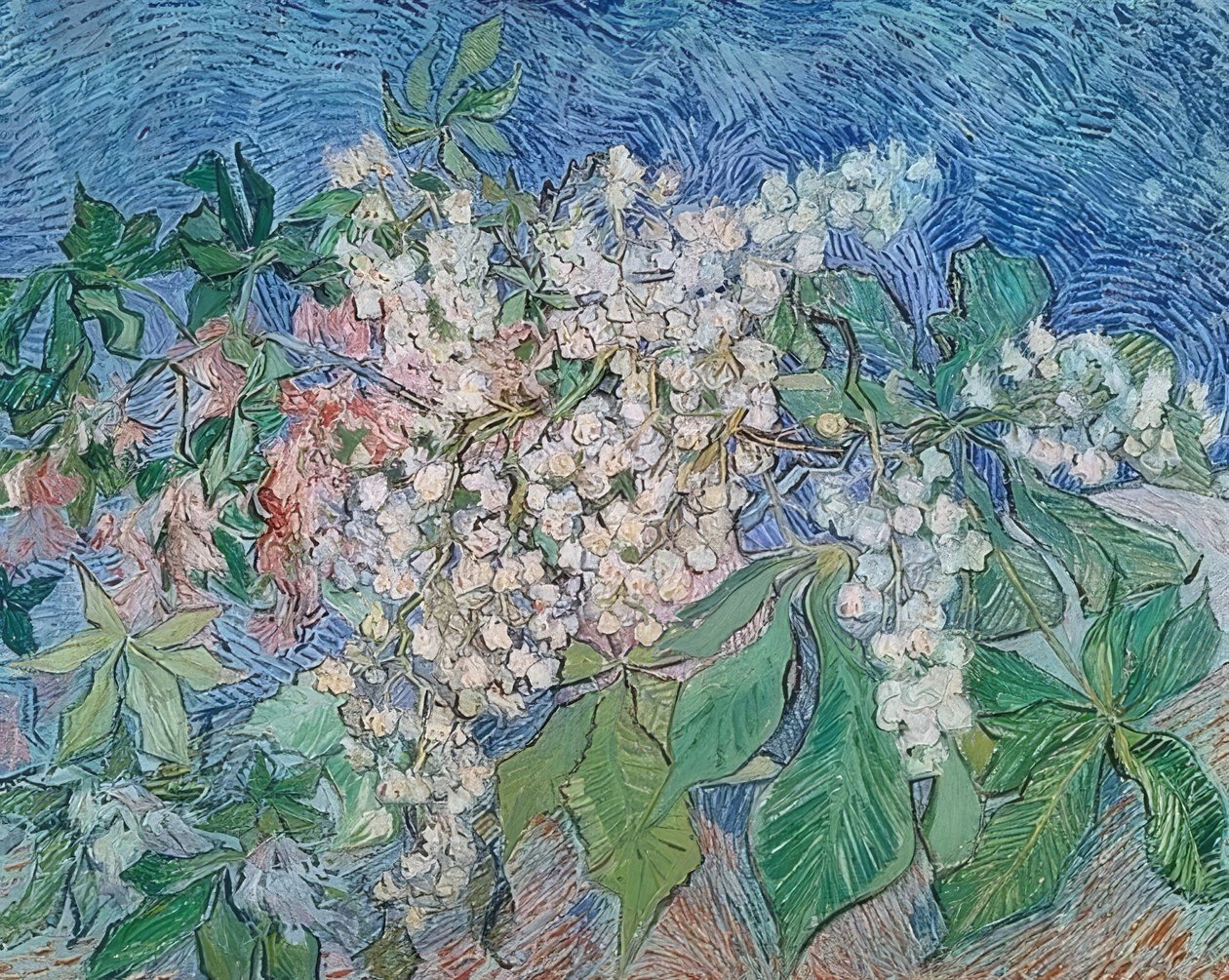 Blommande kastanjegrenar. 1890 av Vincent van Gogh