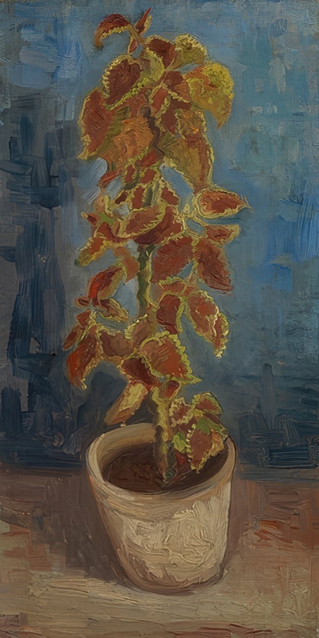 Blomkruka med färgad nässla. 1886 av Vincent van Gogh