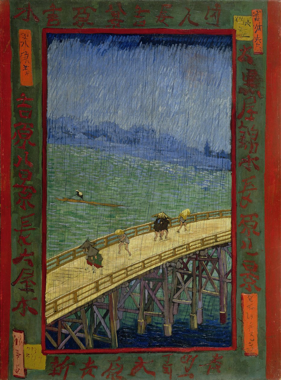Bro i regnet (efter Hiroshige) av Vincent van Gogh