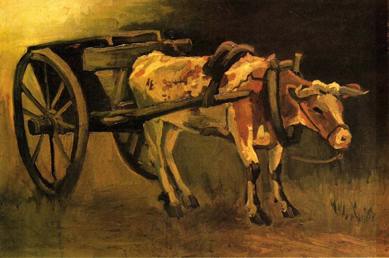 Vagn med röd och vit oxe av Vincent van Gogh