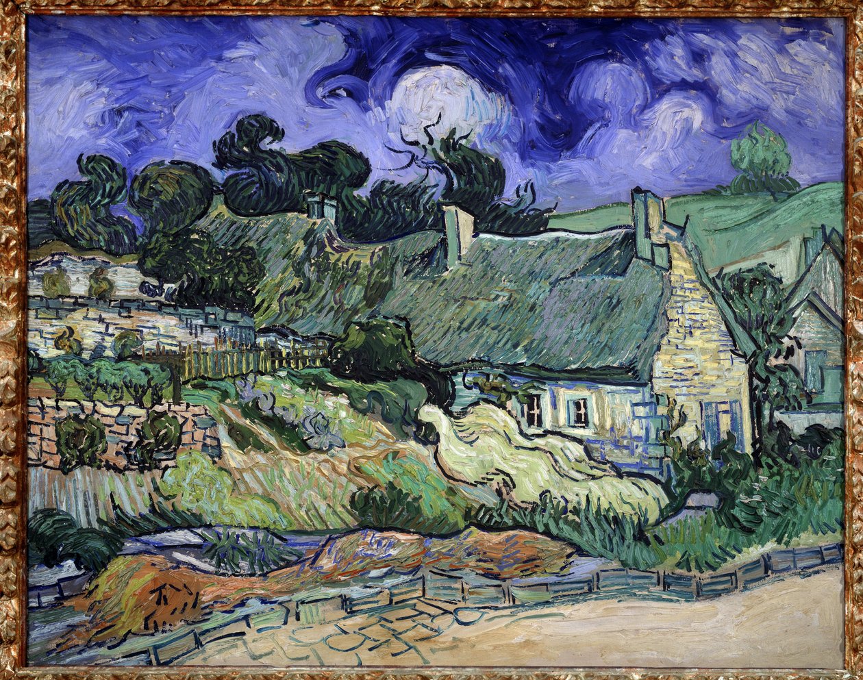 Thatches of Cordeville i Auvers-sur-Oise (Auvers sur Oise) - Målning av Vincent Van Gogh (1853-1890) av Vincent van Gogh