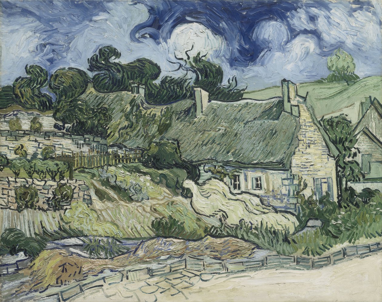 Halmtak i Cordeville, Auvers-sur-Oise av Vincent van Gogh