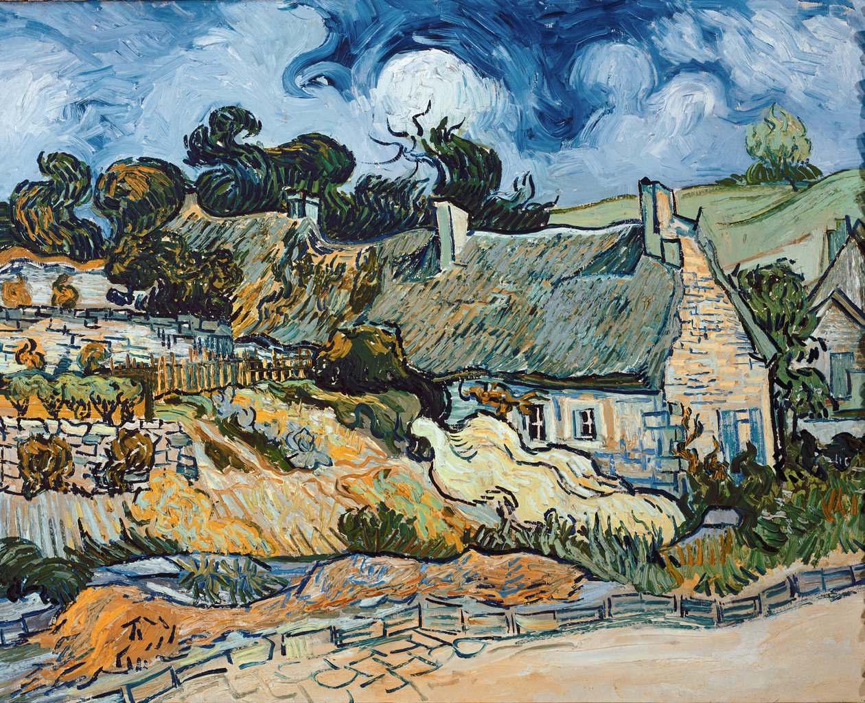 Chaumes de Cordeville till Auvers-Sur-Oise (olja på duk av Vincent van Gogh