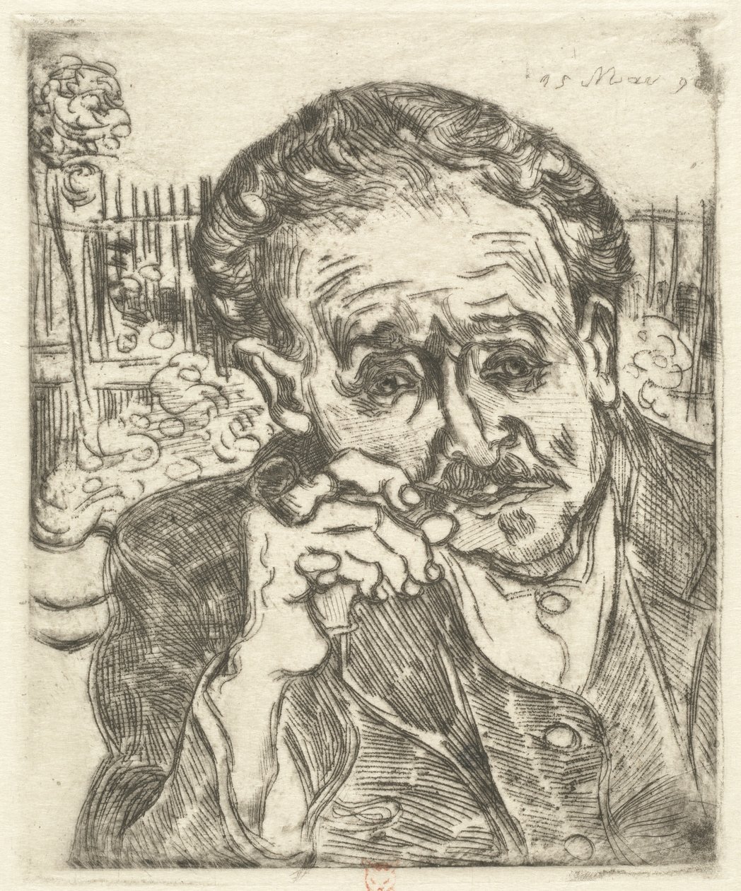 Dr. Gachet Man with a Pipe, 1890. av Vincent van Gogh