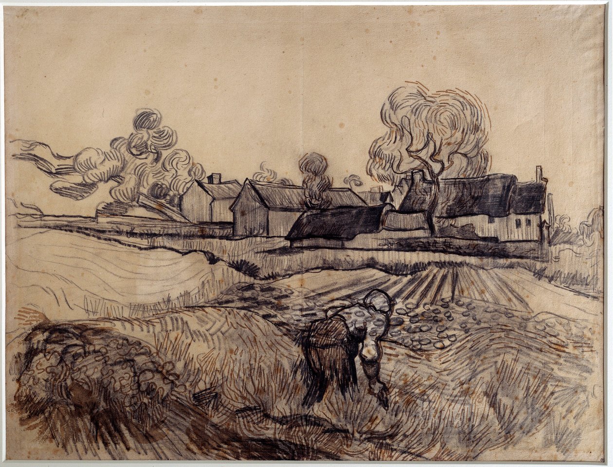 Fader Elpois gårdsteckning av Vincent Van Gogh (1853-1890) (Ec. Hol) 1890 Dim. 0,48 x 0,61 m Paris. Orsay Museum av Vincent van Gogh