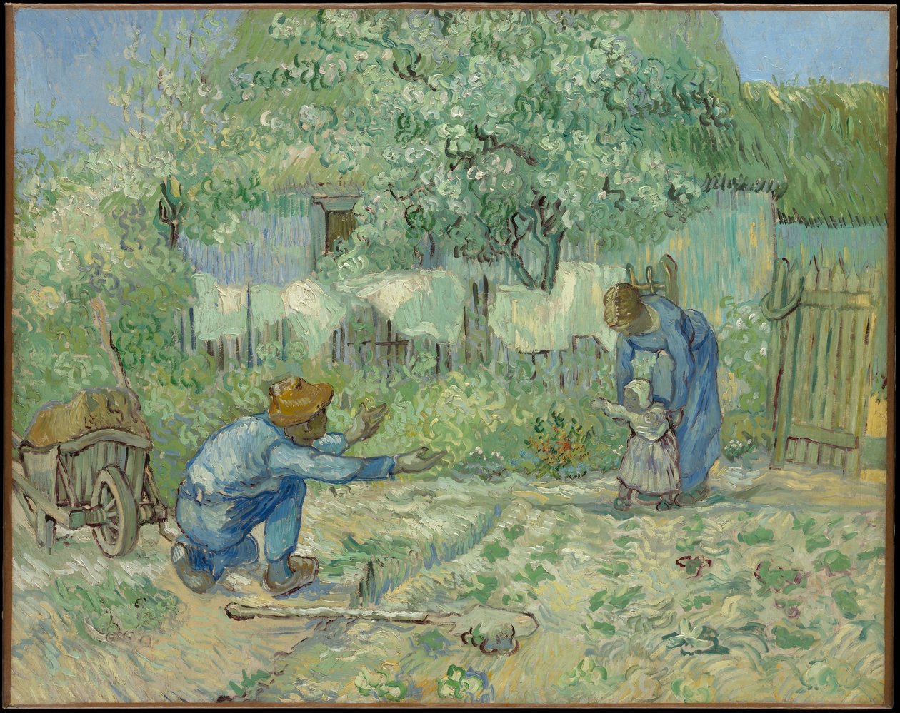 Första stegen, efter Millet av Vincent van Gogh
