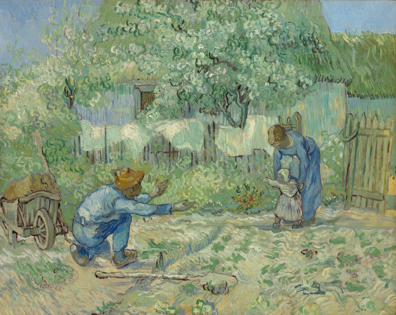 Första stegen, efter hirs av Vincent van Gogh