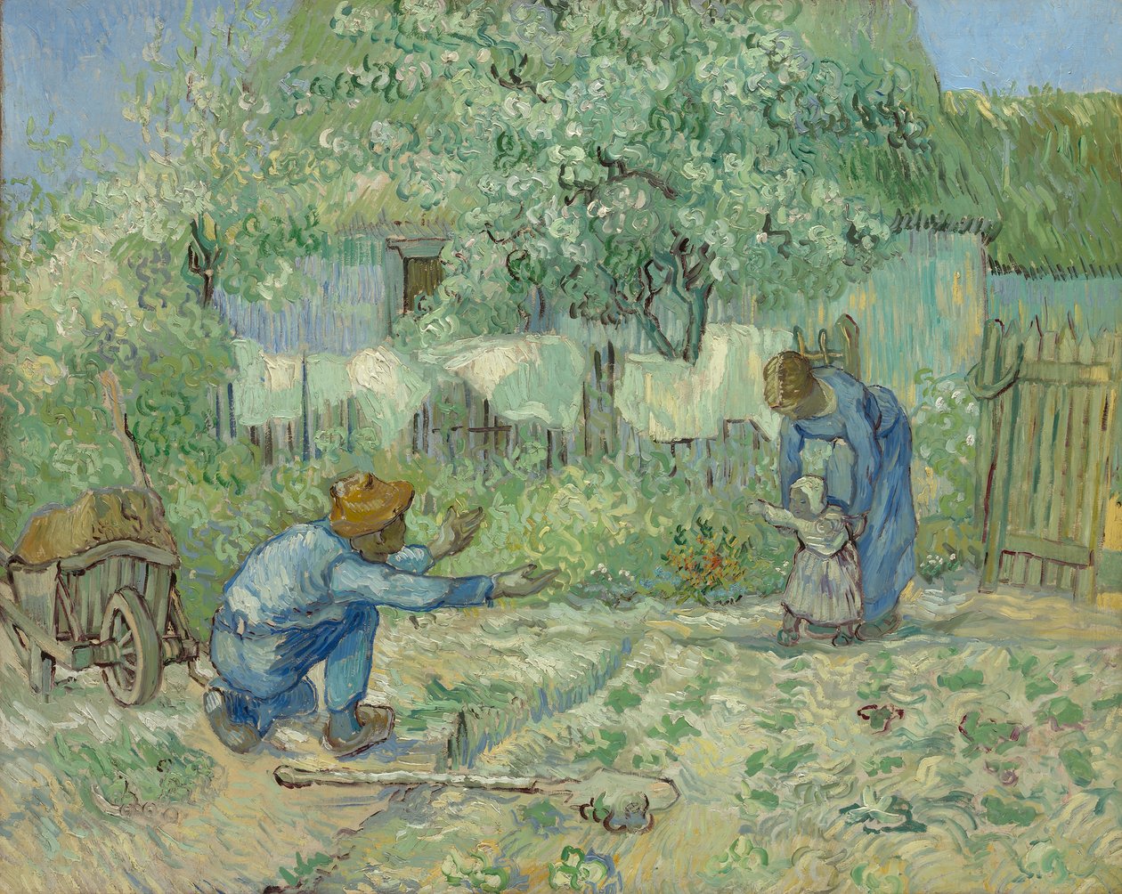 Första stegen, efter Millet, 1890. av Vincent van Gogh
