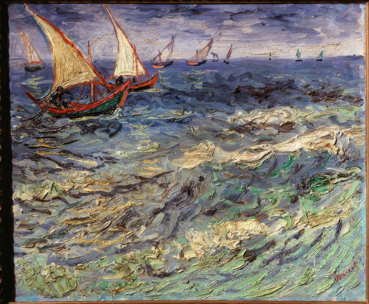 Fiskebåtar vid Saintes-Maries av Vincent van Gogh