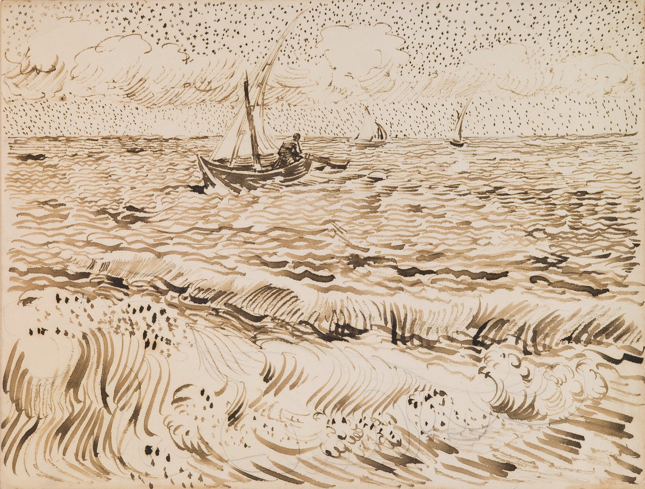 Fiskebåtar i Saintes-Maries-de-la-Mer av Vincent van Gogh