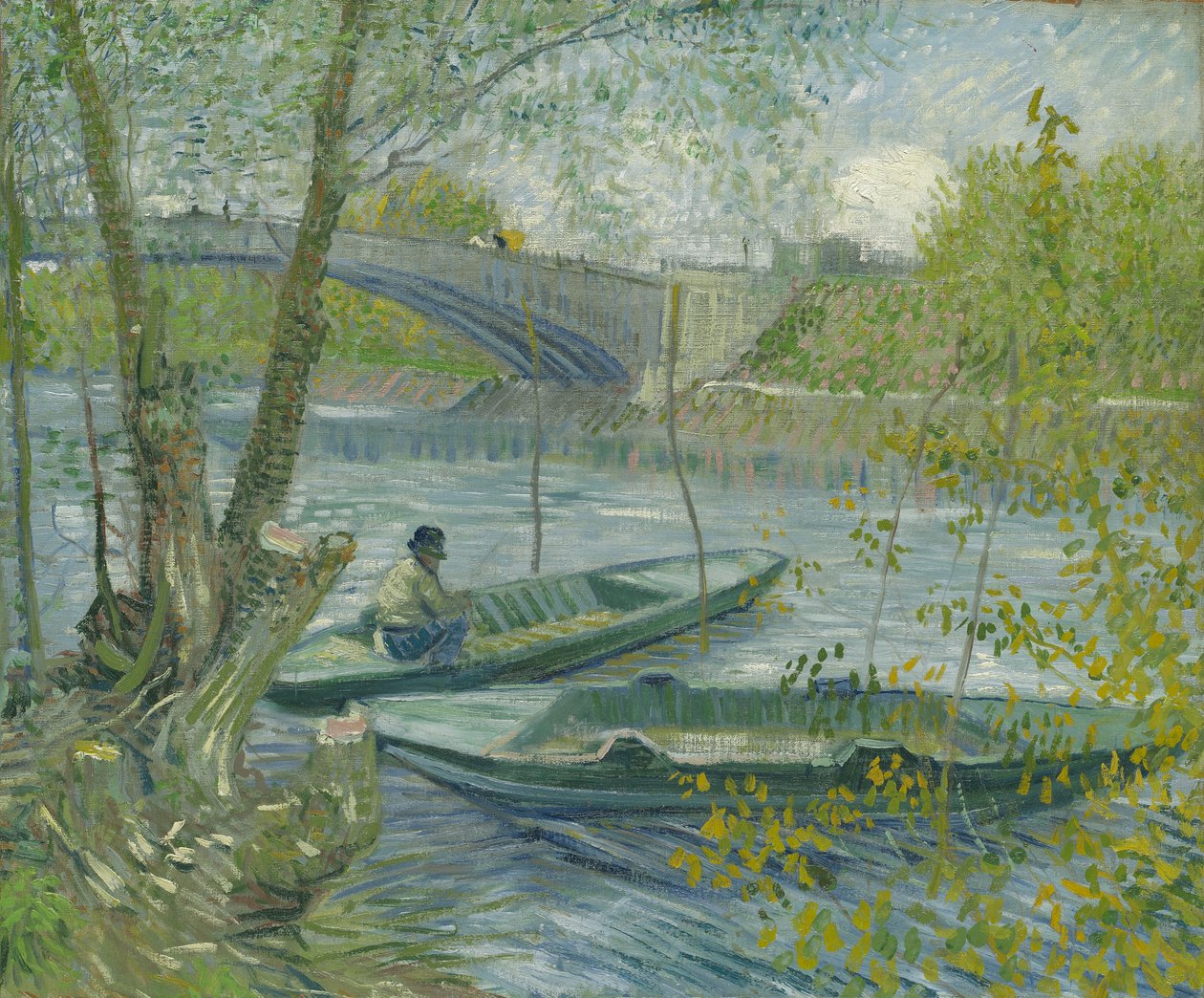 Fiske på våren, Pont de Clichy av Vincent van Gogh