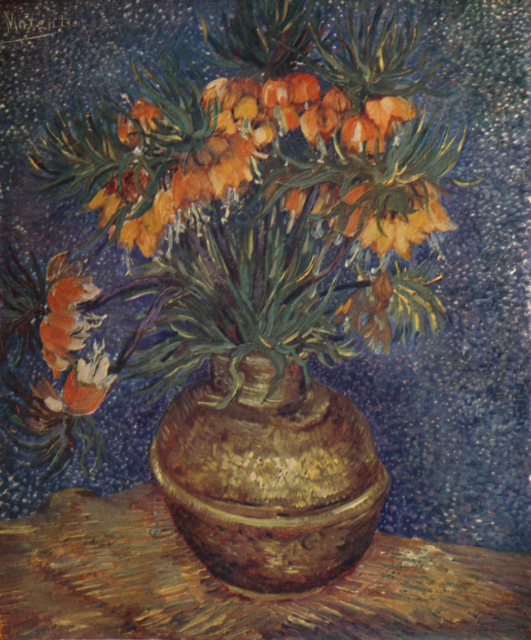 Blommor i en mässingsvas, 1887, 1923 av Vincent van Gogh