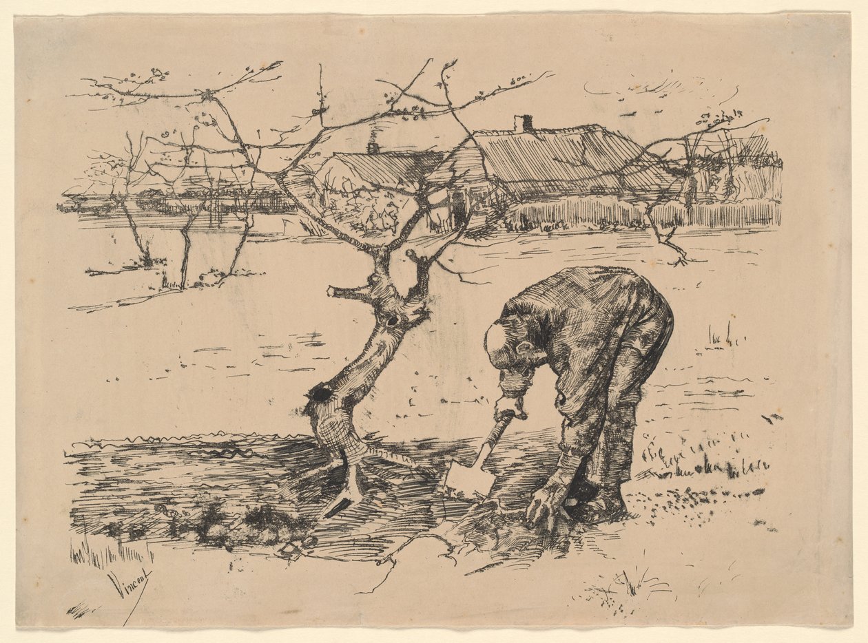 Trädgårdsmästare vid ett äppelträd av Vincent van Gogh