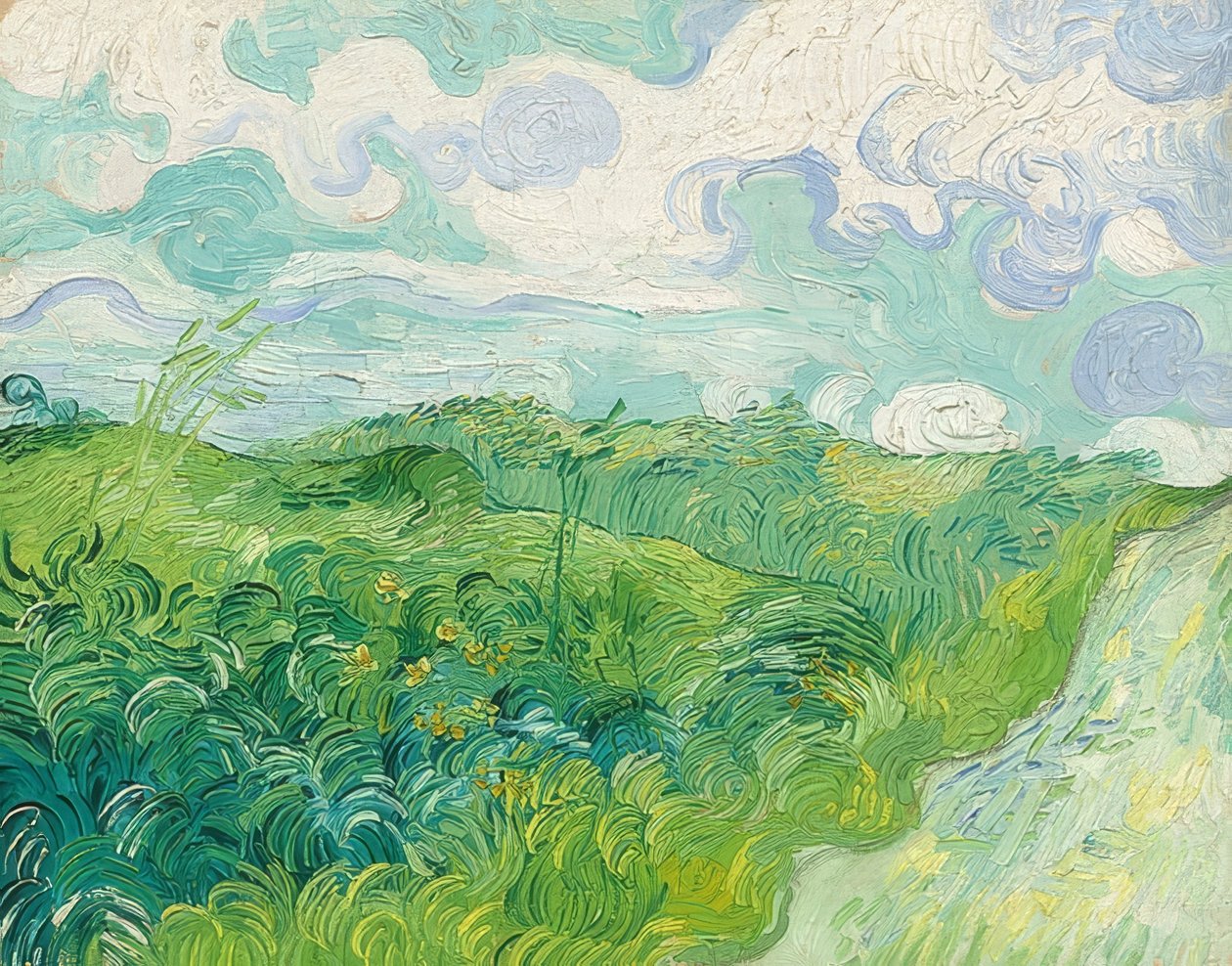 Gröna vetefält, Auvers. 1890 av Vincent van Gogh