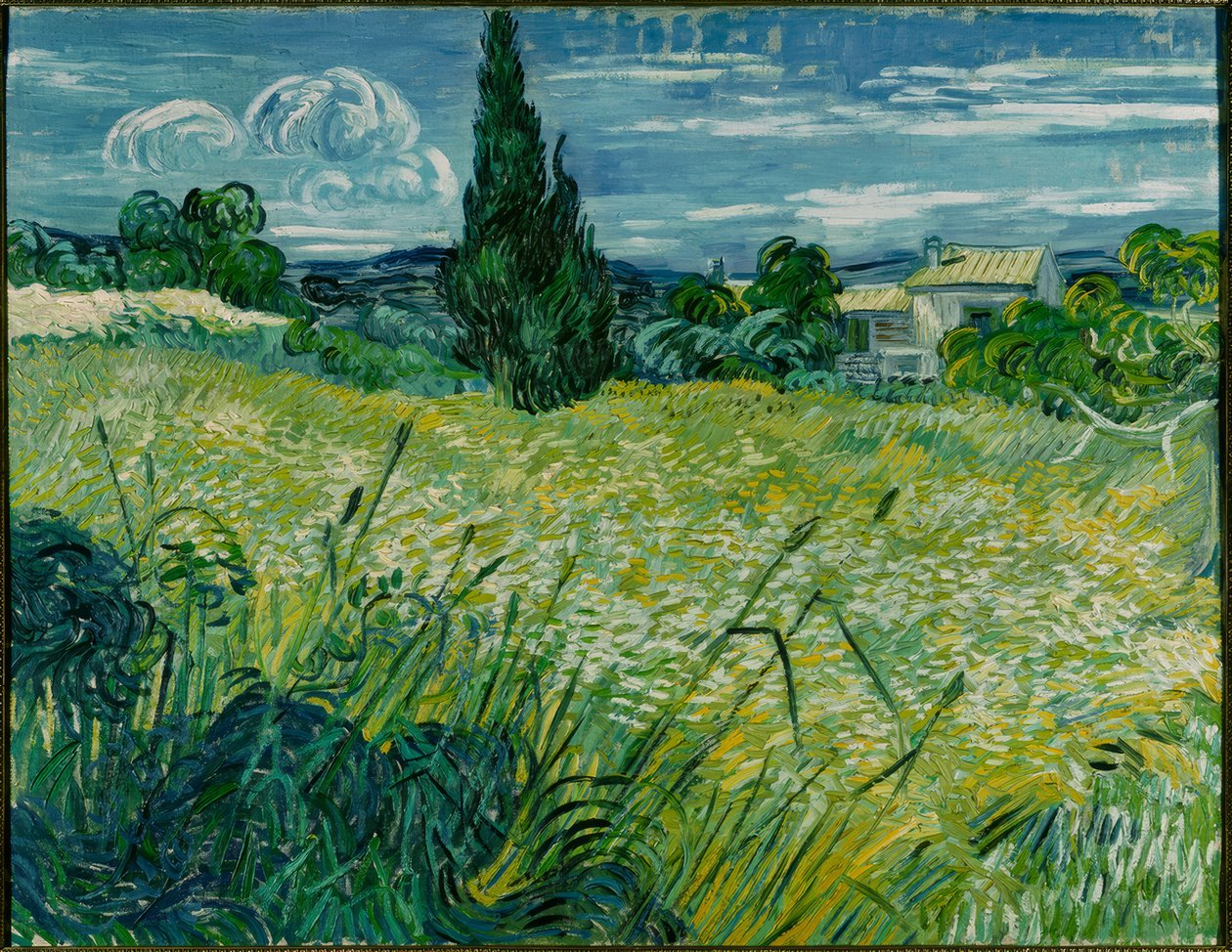 Grönt vetefält med cypress av Vincent van Gogh